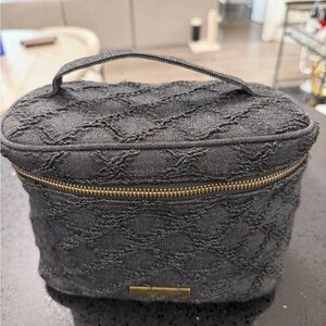 Black Quilted Cosmetic Travel Case